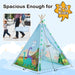 Teepee Tent for Kids, Toddlers Dinosaur Play Tent with LED String Lights, Foldable Children Teepee Tent Toy W/Storage Bag, Indoor Outdoor Pretend Playhouse Gift for Boys Girls Ages 3+