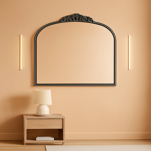 Large Bronze Vintage Mirror: 48"X33" Baroque Antique Wall Mirror