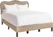 Home Collection Daejon Coastal Rattan Legs Camelback Headboard Full Size Bed BED8001A-F, Grey/Espresso