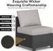 Outdoor Patio Furniture Set with 44'' Fire Pit Table, 7 Pcs Outdoor Sectional with 4In Thicken Cushion, Widen Armrests Wicker for Backyard, Grey