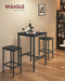 Bar Table, Small Kitchen Dining Table, High Top Pub Table, Height Cocktail Table for Living Room Party, Sturdy Metal Frame, 23.6 X 23.6 X 36.2 Inches for Narrow Spaces, Ebony Black and Black