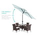 10Ft Outdoor Steel Market Patio Umbrella W/ Crank, Tilt Push Button, 6 Ribs - Baby Blue