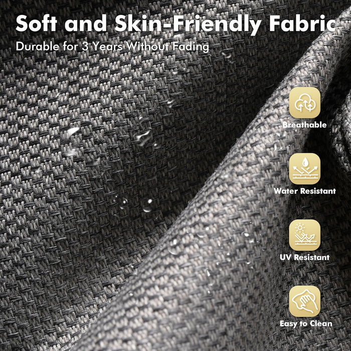 WEAXTY 6 Pieces Wicker Patio Furniture,Outdoor Sectional Furniture Set with Cushions and Luminous Coffee Table,All-Weather Conversation Sets Patio Furniture(Dark Gray)