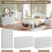 White 9 Drawers Dresser for Bedroom, 57" Wide Modern Fluted Chest of Drawers with Curved Profile, Handleless, Vertical Dressers for Bedroom, Living Room, Hallway