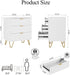 3 Drawer Dresser for Bedroom, 27.6" Modern Storage Dresser, White
