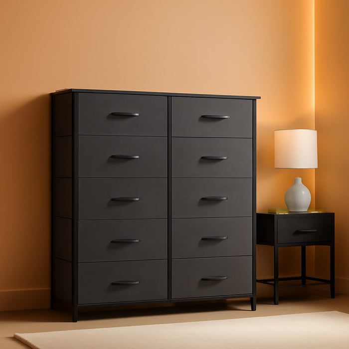 Dresser for Bedroom, Tall Dresser, Fabric Dresser with 8 Drawers, Double Dresser, Chest of Drawers for Closet, Living Room