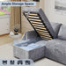 LightGray 83In Convertible PullOut Sofa Bed USBCharging