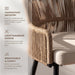 Farmhouse Woven Bar Stools Set of 3, 26 Inch Linen Upholstered Rattan Barstools with Curved Backs, Modern Cane Counter Height Bar Chairs with Metal Legs and Armrest for Kitchen Island, Beige