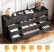 12-Drawer Dresser, Modern Wooden Storage Chest of Drawers, Wide Dresser TV Stand for 65 Inch TV, Large Wood Drawer Organizer for Bedroom, Living Room, Hallway, Black
