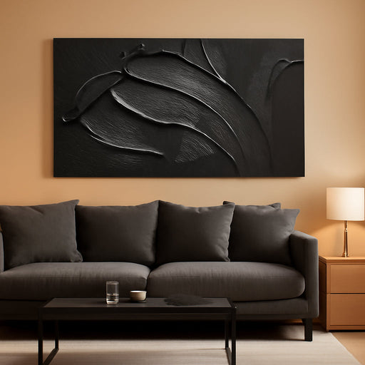 Black Art Paintings for Wall Abstract Wall Pictures for Living Room Large 3D Hand Painted Wall Art Bedroom 29 X 58 Inch