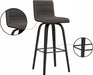 Size Color Options Vienna 30" Bar Height Barstool Brushed Wood Finish Faux Leather, Grey/Black