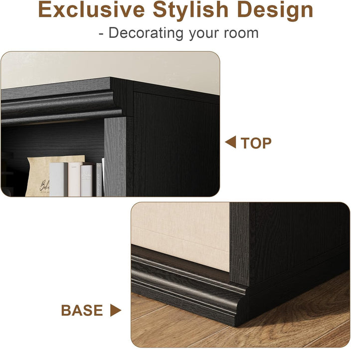 Bookcase and Bookshelves, 28" W Tall Bookshelf with Elegant Design, 6 Tiers Spacious Book Storage, Freestanding Book Organizer, Display Library Shelf for Home Office, Living Room & Study Room