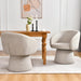 Swivel Accent Chairs Set of 2, Linen Armchairs Living Room Beige