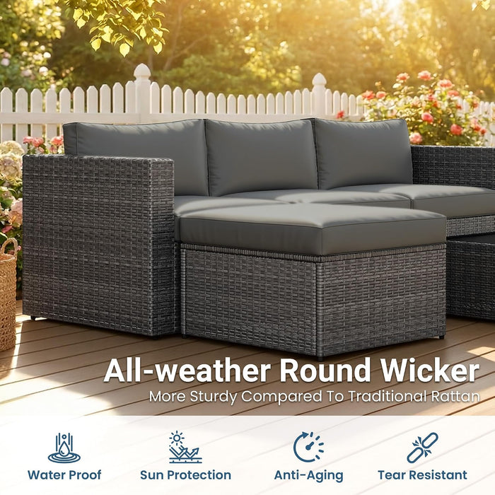 Patio Sectional Furniture Set, Outdoor Sectional Furniture for All-Weather