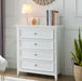 White Dresser for Bedroom,4 Chest of Drawers Dresser,Tall Nightstand Modern Clothes Organizer Cabinet for Bedroom,Closets,Hallway