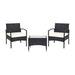 3 Pieces Patio Wicker Rattan Furniture Set with Cushions for Lawn Backyard