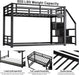 Black Twin Over Twin Metal Bunk Bed StorageDrawers