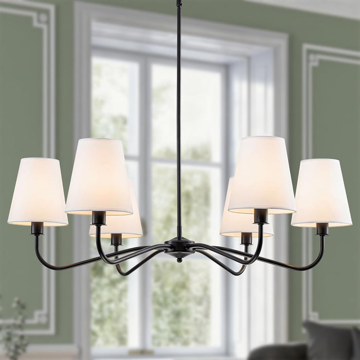 Black Farmhouse Chandeliers 36-Inch Dining Room Lighting