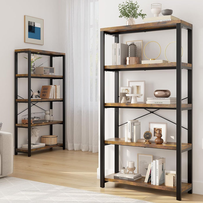 5-Tier Adjustable Heavy Duty Bookshelf