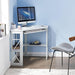 Corner Desk Computer Desk Writing Table with Smooth Keyboard Tray & Storage Shelves,Compact Home Office Triangle Table,White