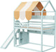 Full Size Bunk Bed With Slide EmeraldGreenFinishCoat