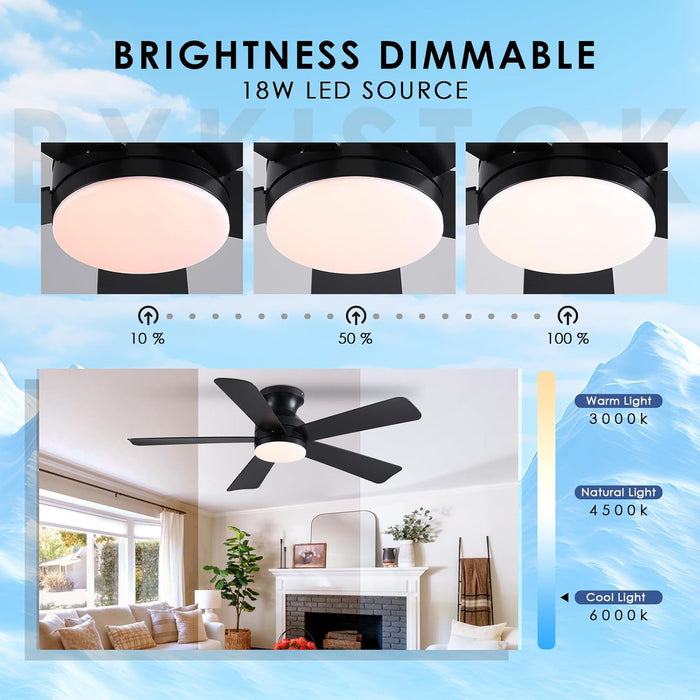 46-Inch-Black-Ceiling-Fan-With-DimmableLED-Remote-Memory