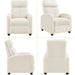 Fabric Recliner Chair Single Sofa Home Theater Seatting Adjustable Modern Single Reclining Chair for Living Room Bedroom Home Theater Ivory