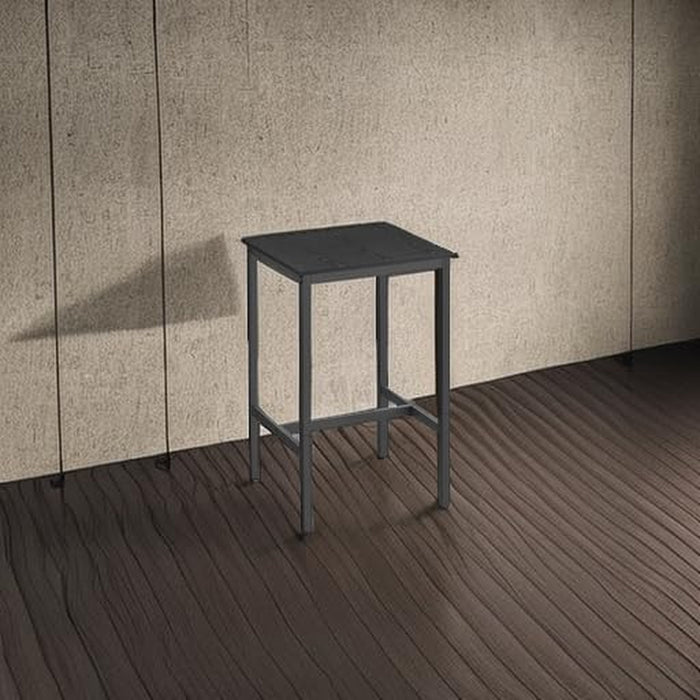 Bar Table, Small Kitchen Dining Table, High Top Pub Table, Height Cocktail Table for Living Room Party, Sturdy Metal Frame, 23.6 X 23.6 X 36.2 Inches for Narrow Spaces, Ebony Black and Black