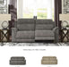 Next-Gen Durapella Power Reclining Sofa, USB, Extended Ottoman, Water Repellent Faux Leather, 80" W X 42" D X 42" H, Slate Gray