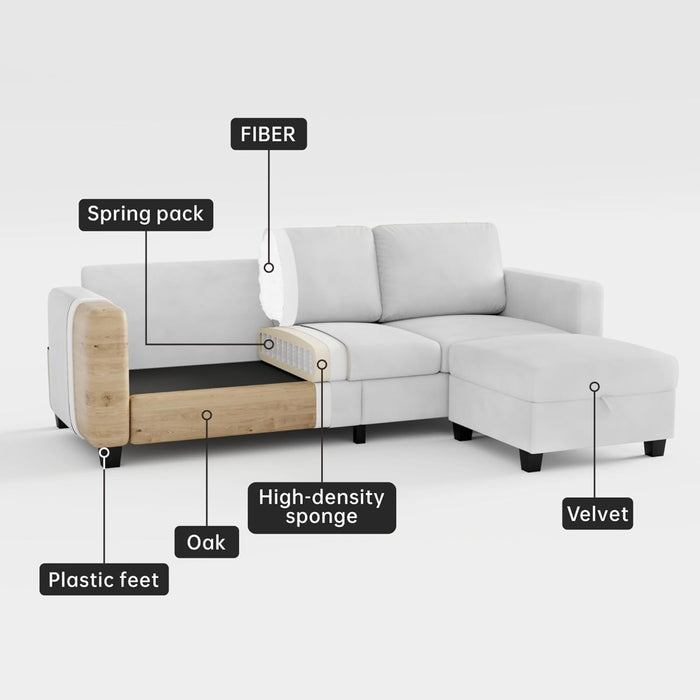 Beige Sectional Sofa for Small Spaces Comfortable and Versatile - ShipItFurniture