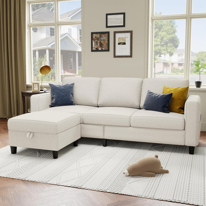 Beige Sectional Sofa for Small Spaces Comfortable and Versatile - ShipItFurniture