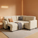 Beige Sleeper Sofa Bed L Shaped Modular Couch - ShipItFurniture