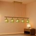 Gold Pendant Chandelier With Emerald Floral GlassShade