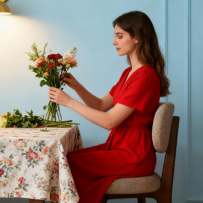 Wooden Dining Chairs Set of 2/4, Mid Century Modern Dining Chairs, Modern Fabric Thickening Upholstered Kitchen Side Chairs, Farmhouse Dining Chair for Dining Room Kitchen Living Room