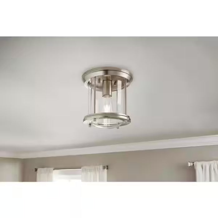 Melrose Park 8 In. 1-Light Brushed Nickel Flush Mount