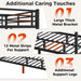 Twin XL over Twin XL Bunk Bed Frame, Heavy Duty Metal Loft Bed for Adults/Teens, 350/500LB Capacity W/Ladder & Guardrail, Noise-Free Steel Slats, No Box Spring Required, Black