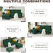 84-Inch Green Convertible L-Shaped Sectional Sofa Chaise