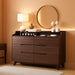 Dresser for Bedroom with 6 Drawers, 55" Large Dresser & Chest of Drawers with Charging Station, Wood Closet Clothes Storage Long Dressers Organizer for Bedroom Living Room Hallway, Brown