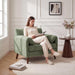 Green Oversized Chenille Accent Chair with Padded Arms