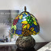 Tiffany Lamp Grapes Beads Stained Glass Style Bedside Reading Table Lamp Village Bedroom Nightstand Light 19Inch Tall Office Home Decor Retro Unique Accent Light