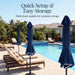 9Ft Patio Market Umbrella with Scallop Trim, Uv-Fade-Resistant 210G Canopy, Crank & Tilt, Wind Vent, Heavy-Duty Frame - Navy