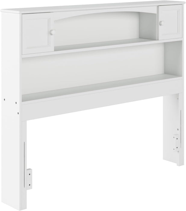 Newport Full Size Bookcase Headboard with Attachable Charger in White