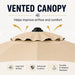 Yaheetech 9FT Patio Umbrella W/Push Button Tilt & Crank UPF 50+, Tan | Water-Resistant Fabric, UV Protection, Patio Table Umbrella, Adjustable Canopy, Yard Sun Shade for Garden, Deck, Yard, Pool