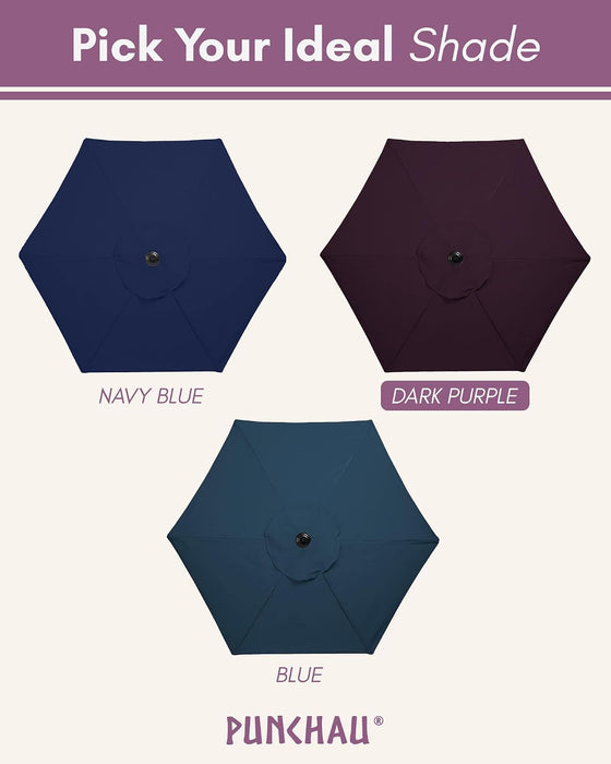 6 Ft Outdoor Patio Umbrella - Dark Purple Market Umbrella, Easy