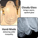 Gold Modern Chandelier 23In 9-Light Cloud Glass Pendant Light Mid Century Chandelier with White Shell Crystal Chandeliers for Bedroom Dining Room Living Room Kitchen Island Foyer
