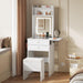 Small White Vanity Desk With Lighted Mirror Integrated