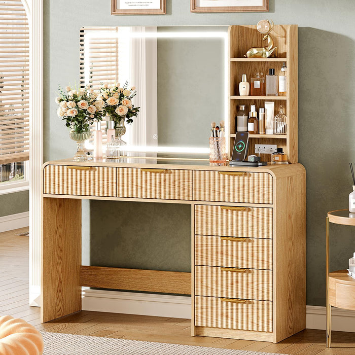47 Inch Vanity Desk With Multifunctional Illumination