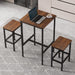 Bar Table, Square Bar Table, Small Kitchen Dining Table, High Top Bar Table, High Cocktail Table for Living Room Parties,Sturdy Metal Frame, 23.6"D X 23.6"W X 40.5"H for Narrow Spaces (Brown)