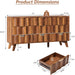 Contemporary Walnut 9 Drawer Dresser Fluted Fronts