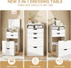3-In-1 Vanity with Mirror and Lights, Modern Compact Vanity Table with 3 Storage Drawer, Small Makeup Vanity Desk, Dressing Table with Cushioned Stool for Bedroom, Cloakroom (Flip Vanity White)